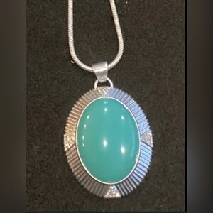 Lia Sophia turquoise pendent and silver chain